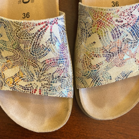 MEPHISTO Slide Sandals Hanik Womwna EU 36. Pompei Multi-color. Leather slip on - Picture 4 of 10